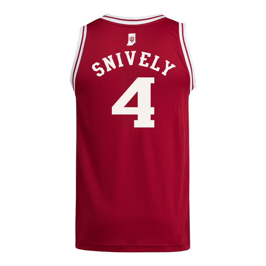 Indiana Hoosiers Adidas #4 Drew Snively Student Athlete Crimson Basketball Jersey