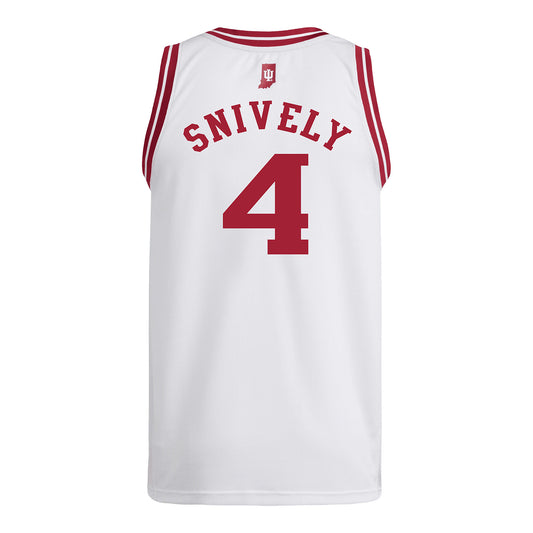 Indiana Hoosiers Adidas #4 Drew Snively Student Athlete White Basketball Jersey