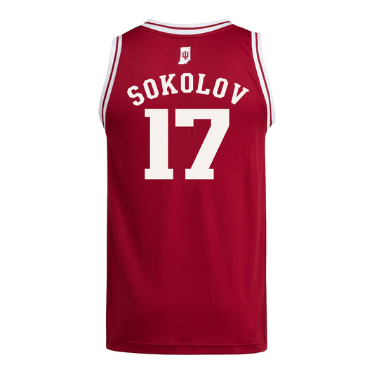 Indiana Hoosiers Adidas #17 Clemens Sokolov Student Athlete Crimson Basketball Jersey