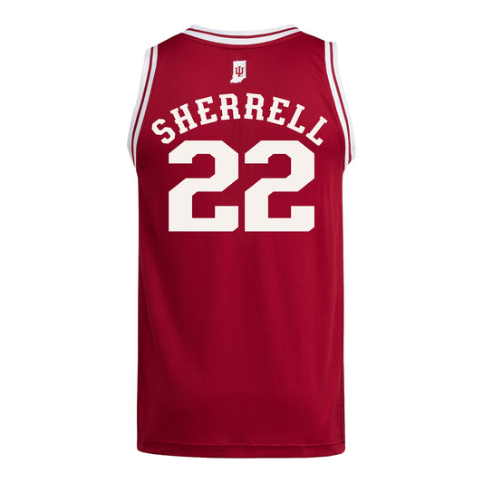 Indiana Hoosiers Adidas #22 Aiden Sherrell Student Athlete Crimson Basketball Jersey