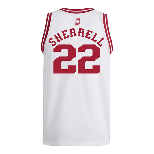 Indiana Hoosiers Adidas #22 Aiden Sherrell Student Athlete White Basketball Jersey