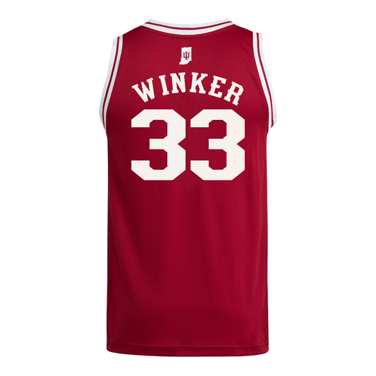 Indiana Hoosiers Adidas #33 Ben Winker Student Athlete Crimson Basketball Jersey