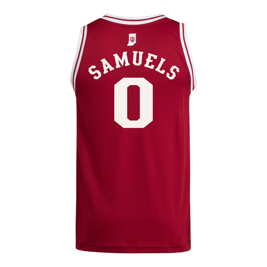 Indiana Hoosiers Adidas #0 Malia Samuels Student Athlete Crimson Basketball Jersey