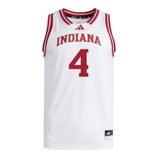 Indiana Hoosiers Adidas #4 Sydney Fenn Student Athlete White Basketball Jersey