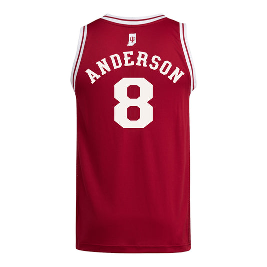 Indiana Hoosiers Adidas #8 Ashyn Anderson Student Athlete Crimson Basketball Jersey
