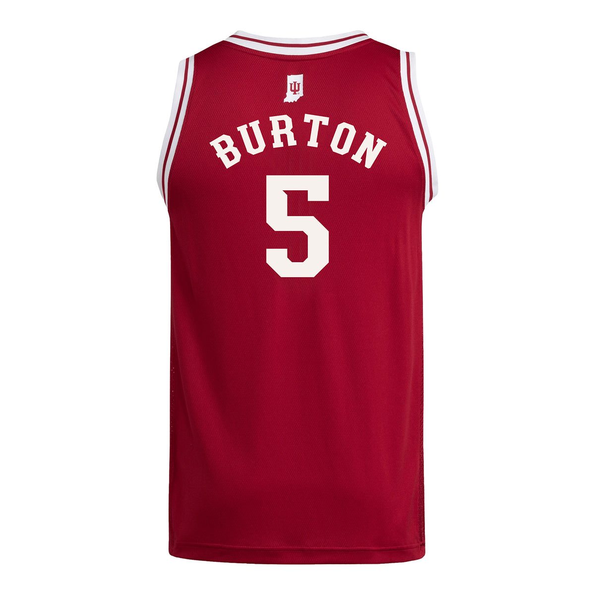 Indiana Hoosiers Adidas #5 Markus Burton Student Athlete Crimson Basketball Jersey - Back View