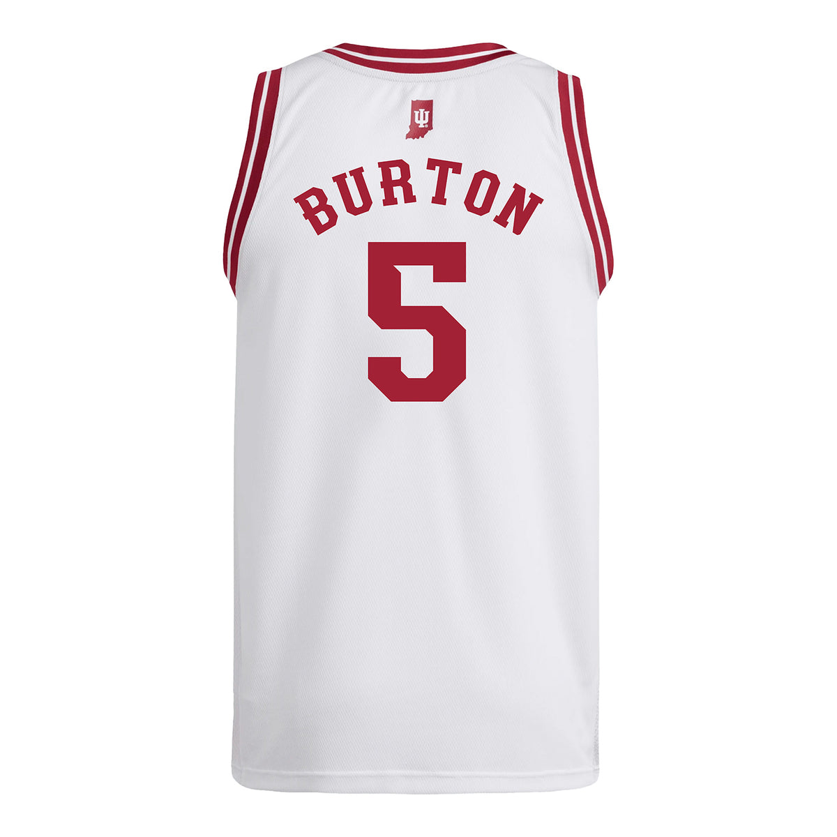 Indiana Hoosiers Adidas #5 Markus Burton Student Athlete White Basketball Jersey - Back View
