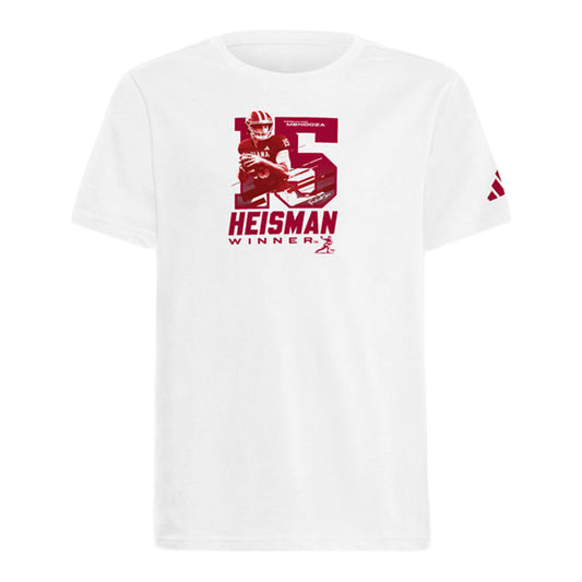 Indiana Hoosiers Football Adidas Heisman Winner Fernando Mendoza Graphic Youth T-Shirt