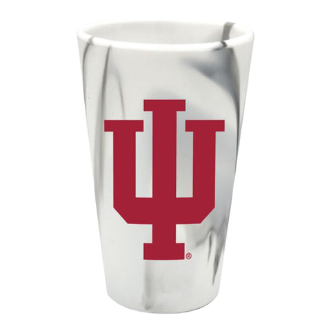 Indiana Hoosiers 16 oz Silicone Marble Pint Glass