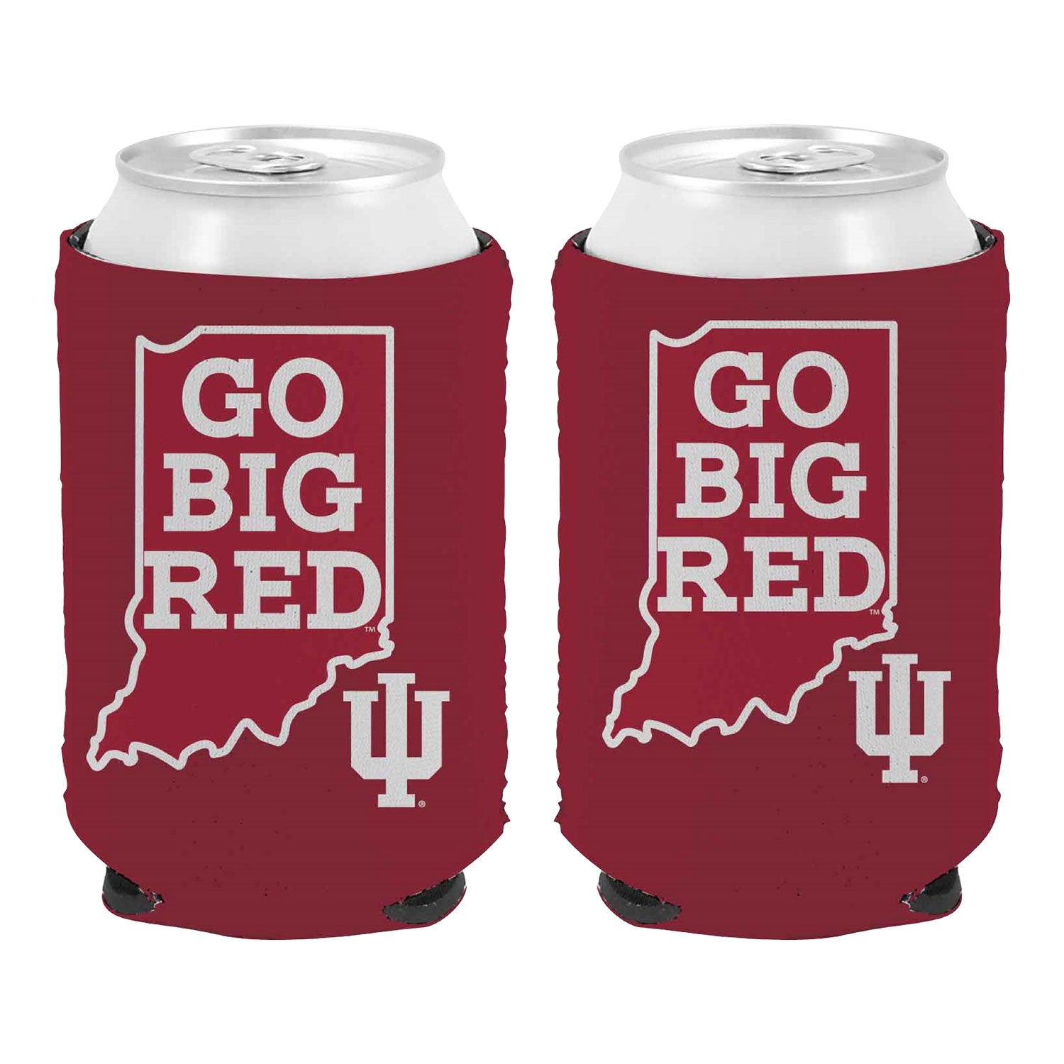 Indiana Hoosiers Go Big Red Crimson Coozie - Full View