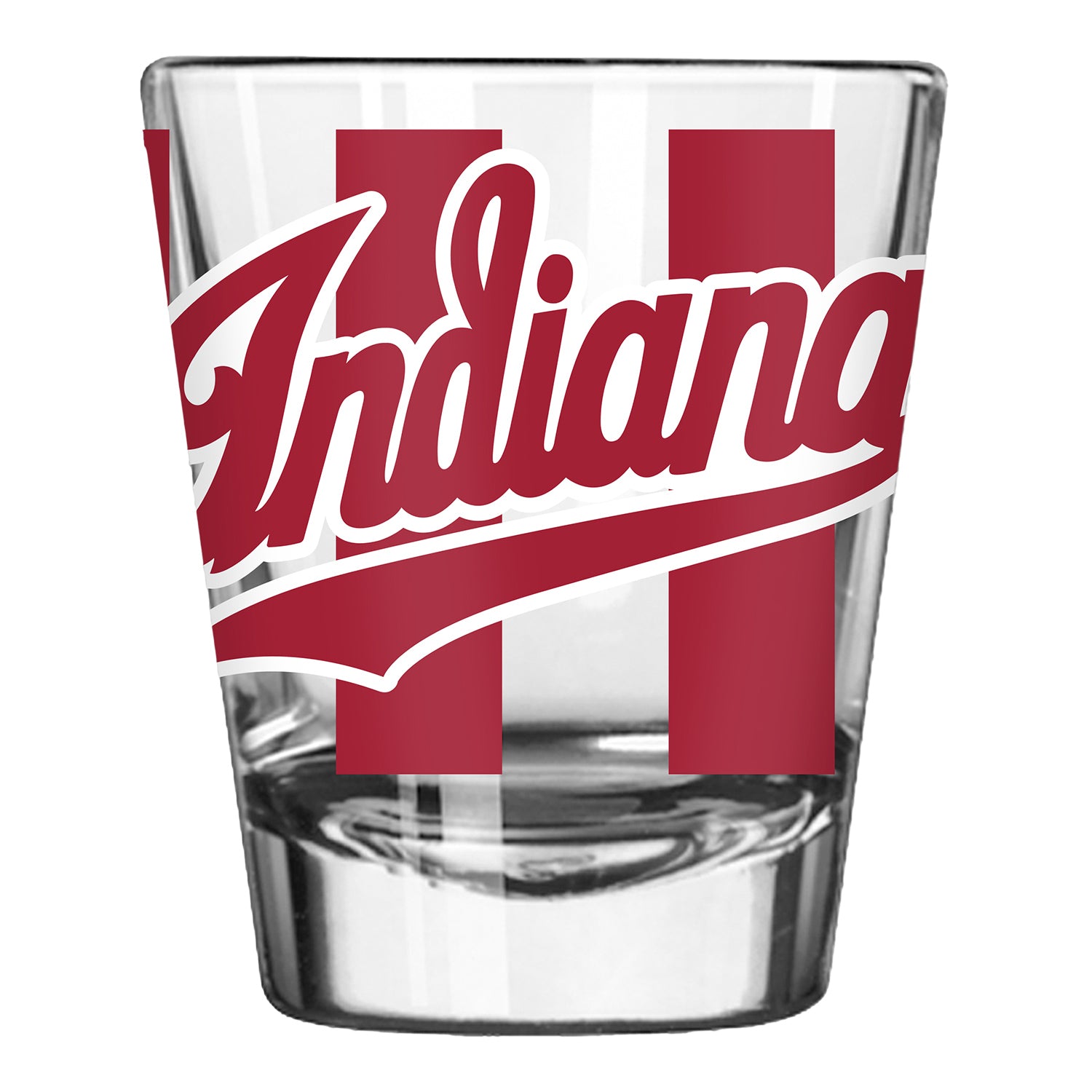 Indiana Hoosiers Striped 2 Ounce Glass - Front View