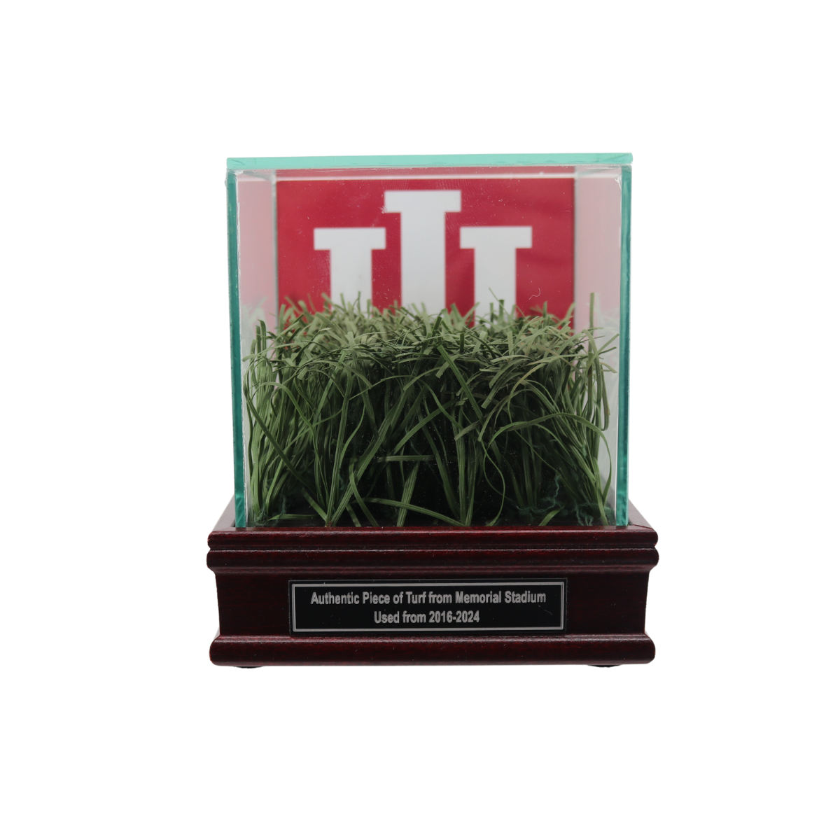 Indiana University Authentic Piece of Memorial Stadium Turf in Glass Display Case