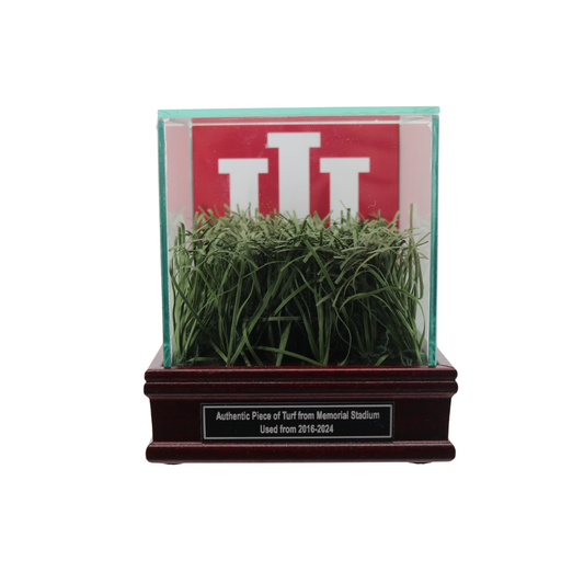 Indiana University Authentic Piece of Memorial Stadium Turf in Glass Display Case