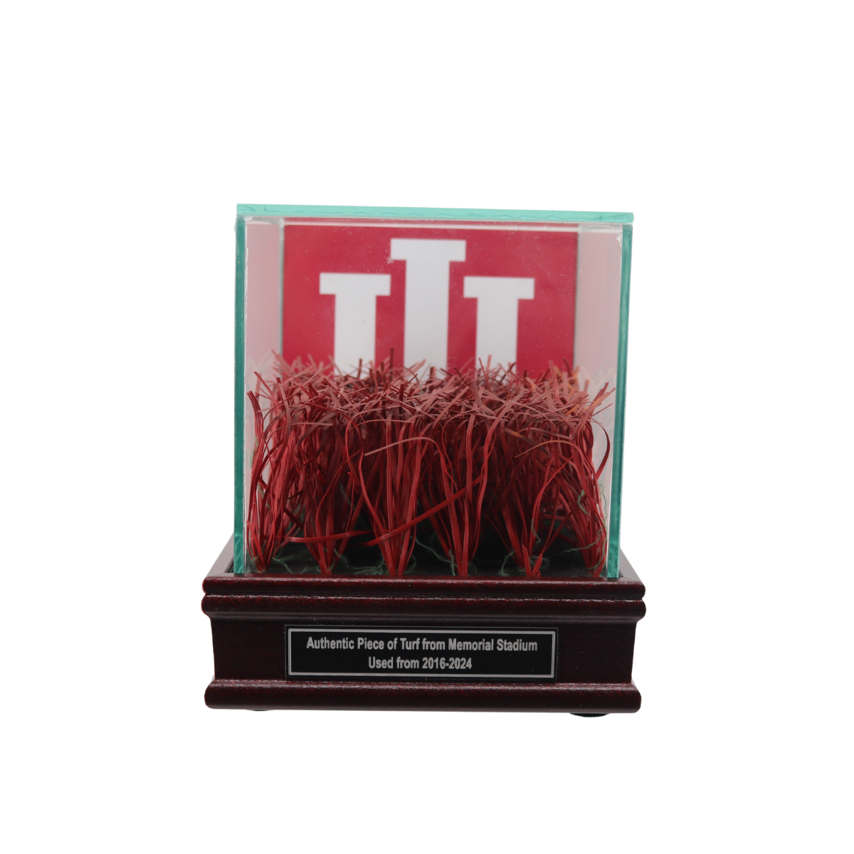 Indiana University Authentic Piece of Memorial Stadium Turf in Glass Display Case