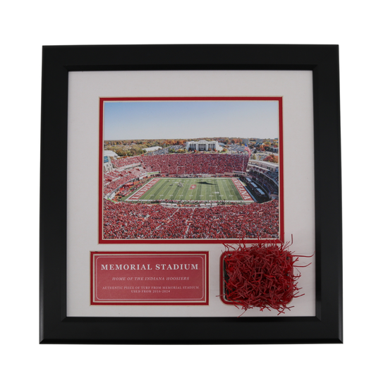 Indiana University Authentic Piece of Memorial Stadium Turf Framed Collage