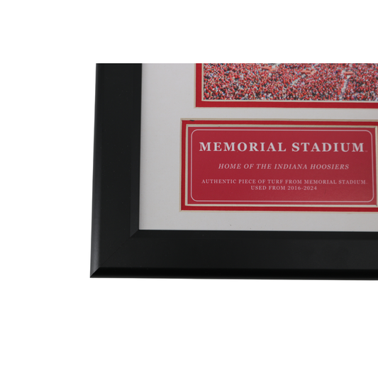 Indiana University Authentic Piece of Memorial Stadium Turf Framed Collage