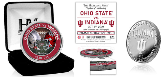 Indiana Hoosiers 2026 Game Day Silver Plate Game Coin - Front Full View