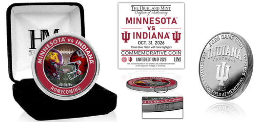 Indiana Hoosiers 2026 Homecoming Silver Plate Game Coin - Full Front View