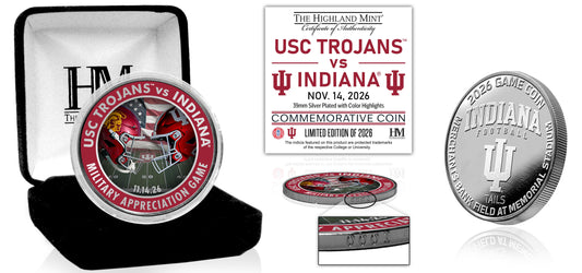 Indiana Hoosiers 2026 Military Appreciation Silver Plate Game Coin - Front Full View