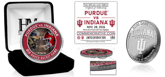 Indiana Hoosiers 2026 Old Oaken Bucket Game Silver Plate Game Coin - Front Full View