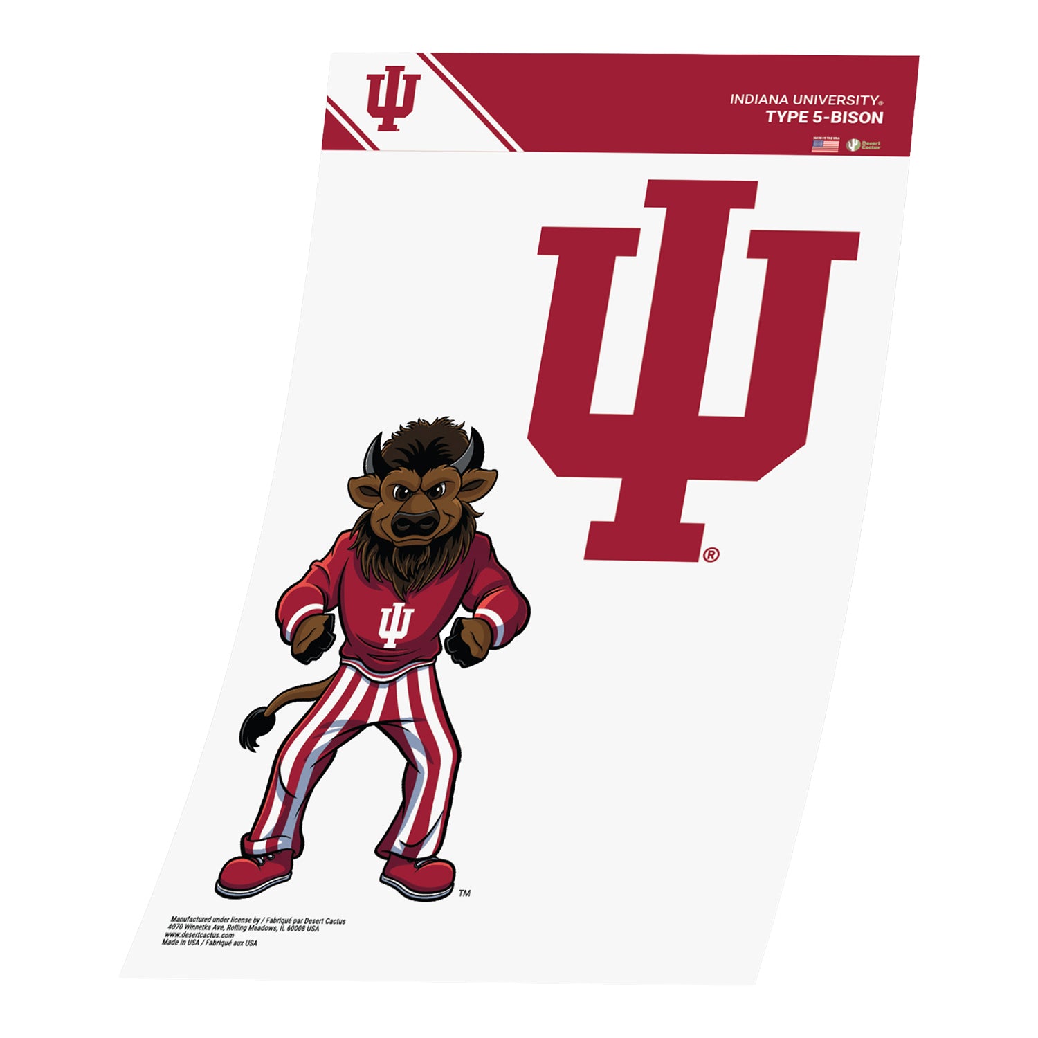 Indiana Hoosiers Hoosier the Bison Two-Pack Decal Set - Front View