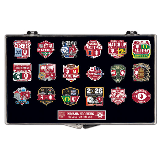 Indiana Hoosiers 2025 Undefeated Football Season Hat Pin Box Set
