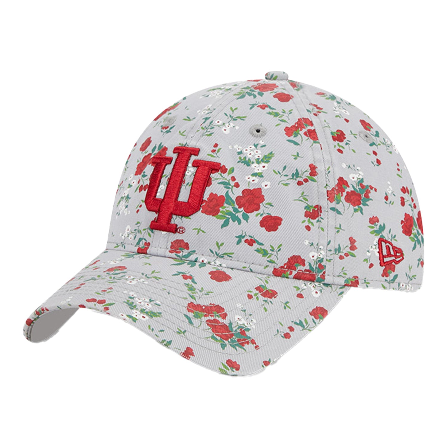 Ladies Indiana Hoosiers Bouquets Grey Adjustable Hat - Front Left View