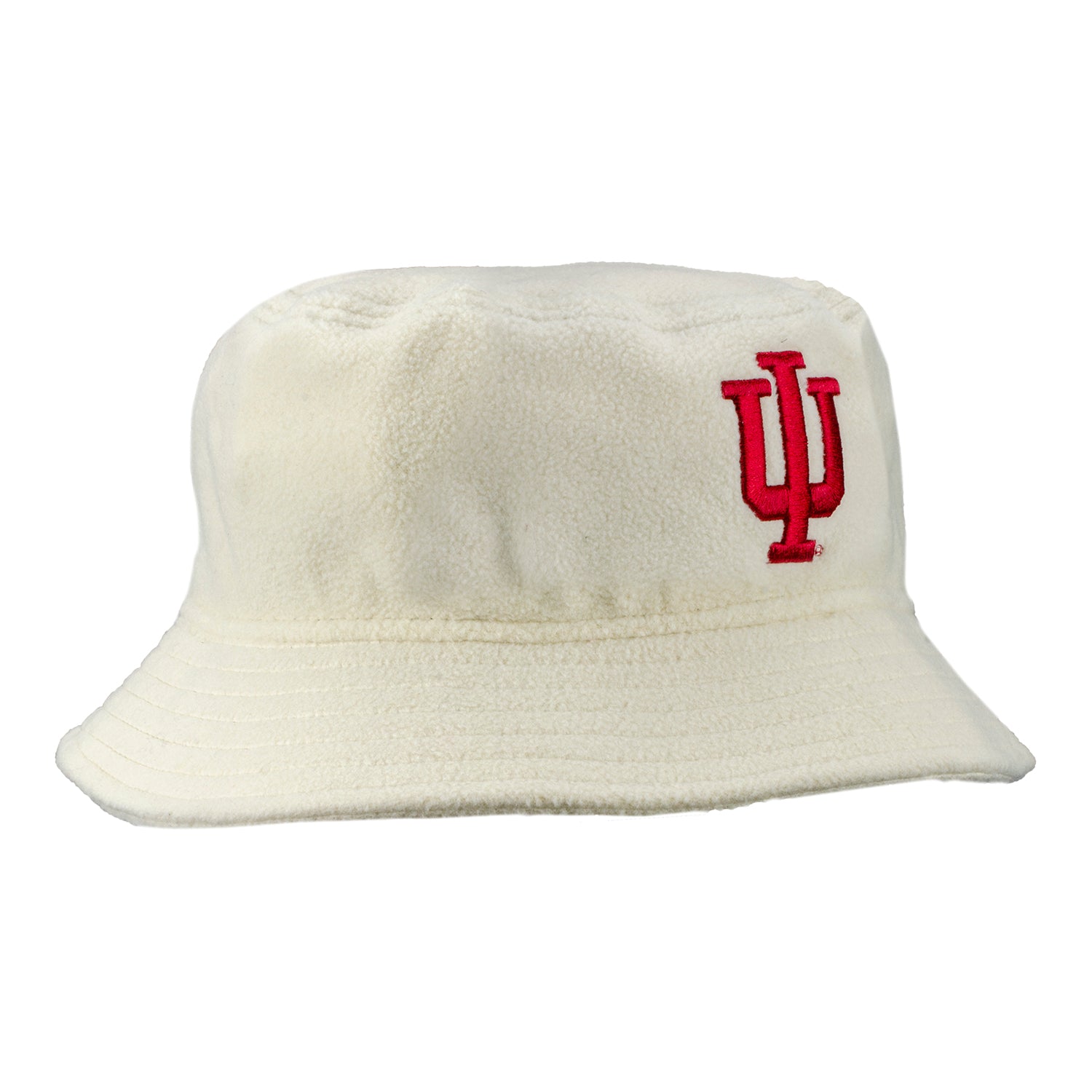 Indiana Hoosiers Ladies Cozy Sherpa White Bucket Hat - Front Right View
