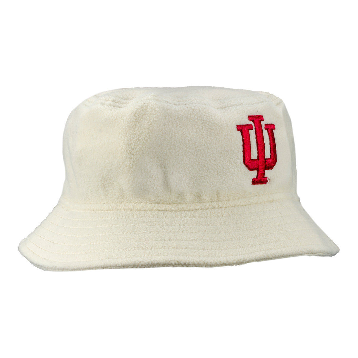 Indiana Hoosiers Ladies Cozy Sherpa White Bucket Hat - Front Right View