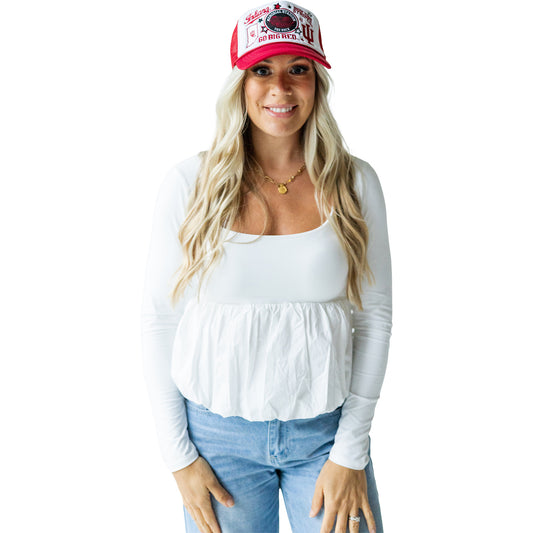 Indiana Hoosiers Ladies Foam Trucker Layered Patch Hat - Front View