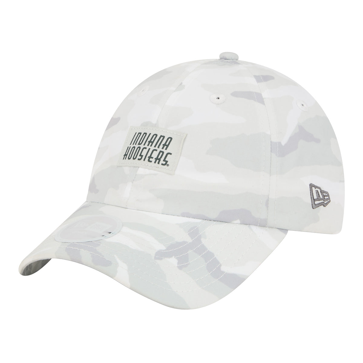 Indiana Hoosiers New Era Ladies 940 Ponytail Camo Hat - Front View