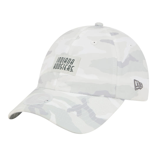 Indiana Hoosiers New Era Ladies 940 Ponytail Camo Hat - Front View