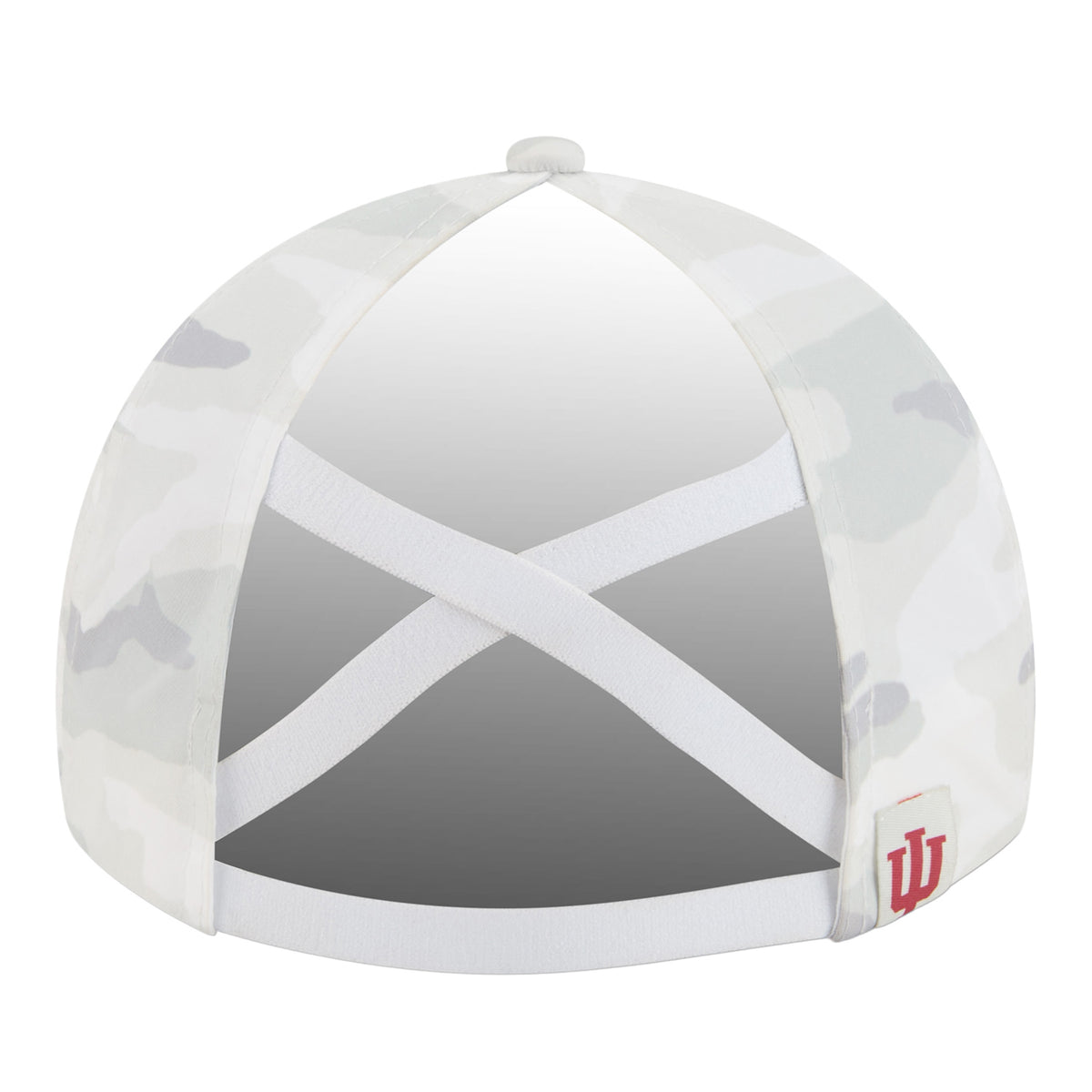 Indiana Hoosiers New Era Ladies 940 Ponytail Camo Hat - Back View