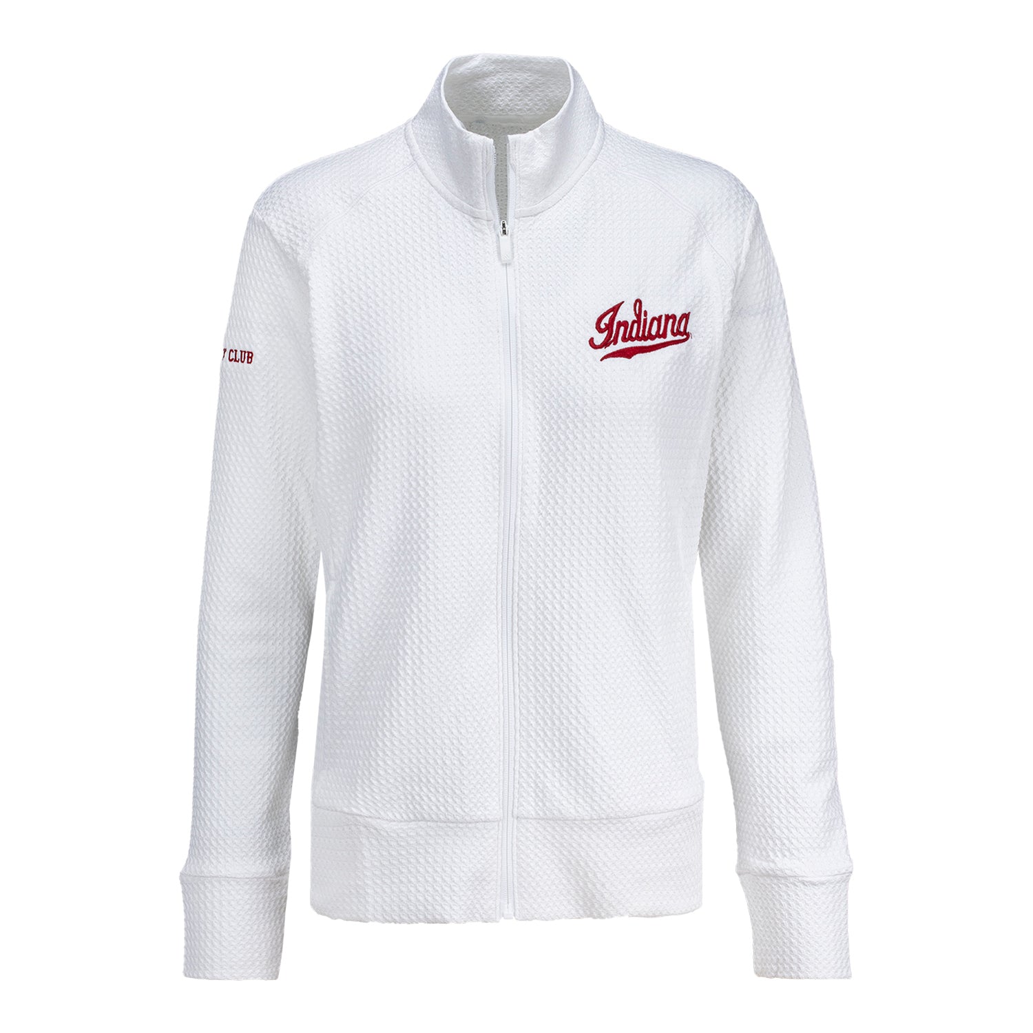 Indiana University Varsity Club Ladies White Script Full Zip Pullover