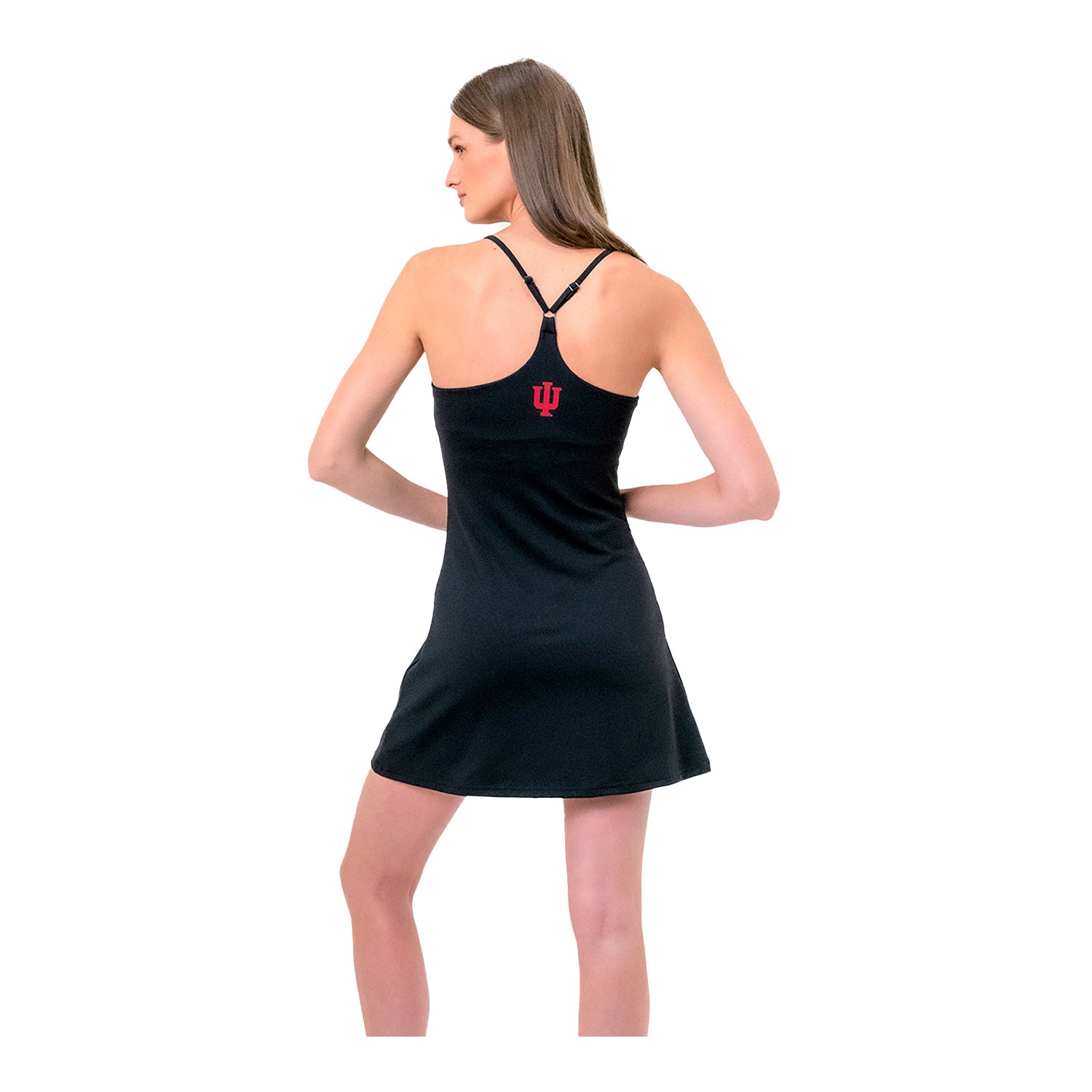 Ladies Indiana Hoosiers Rec Performance Black Dress - Back View