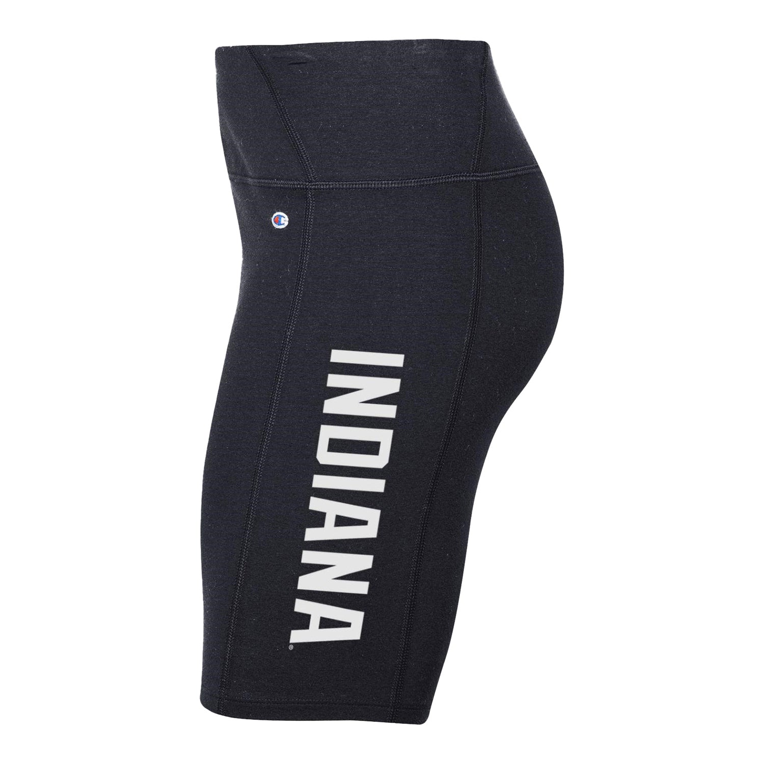 Ladies Indiana Hoosiers 7" Black Biker Shorts - Side View
