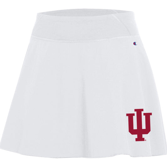 Ladies Indiana Hoosiers Fan White Skirt - Front View