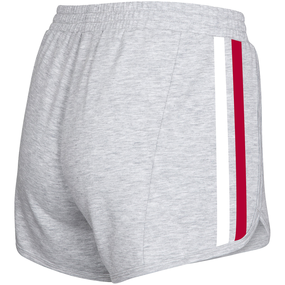 Ladies Indiana Hoosiers Side Stripe Grey Shorts - Back View
