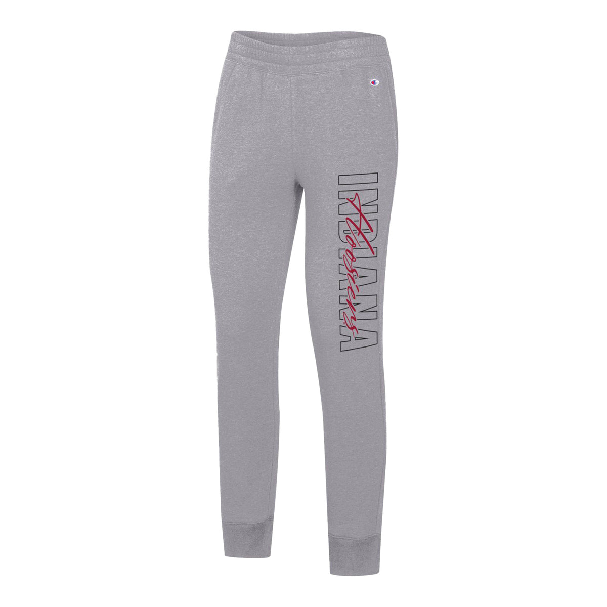 Ladies Indiana Hoosiers Triumph Gray Fleece Jogger - Front View