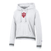 Ladies Indiana Hoosiers RW Higher Ed White Hooded Sweatshirt - Front View