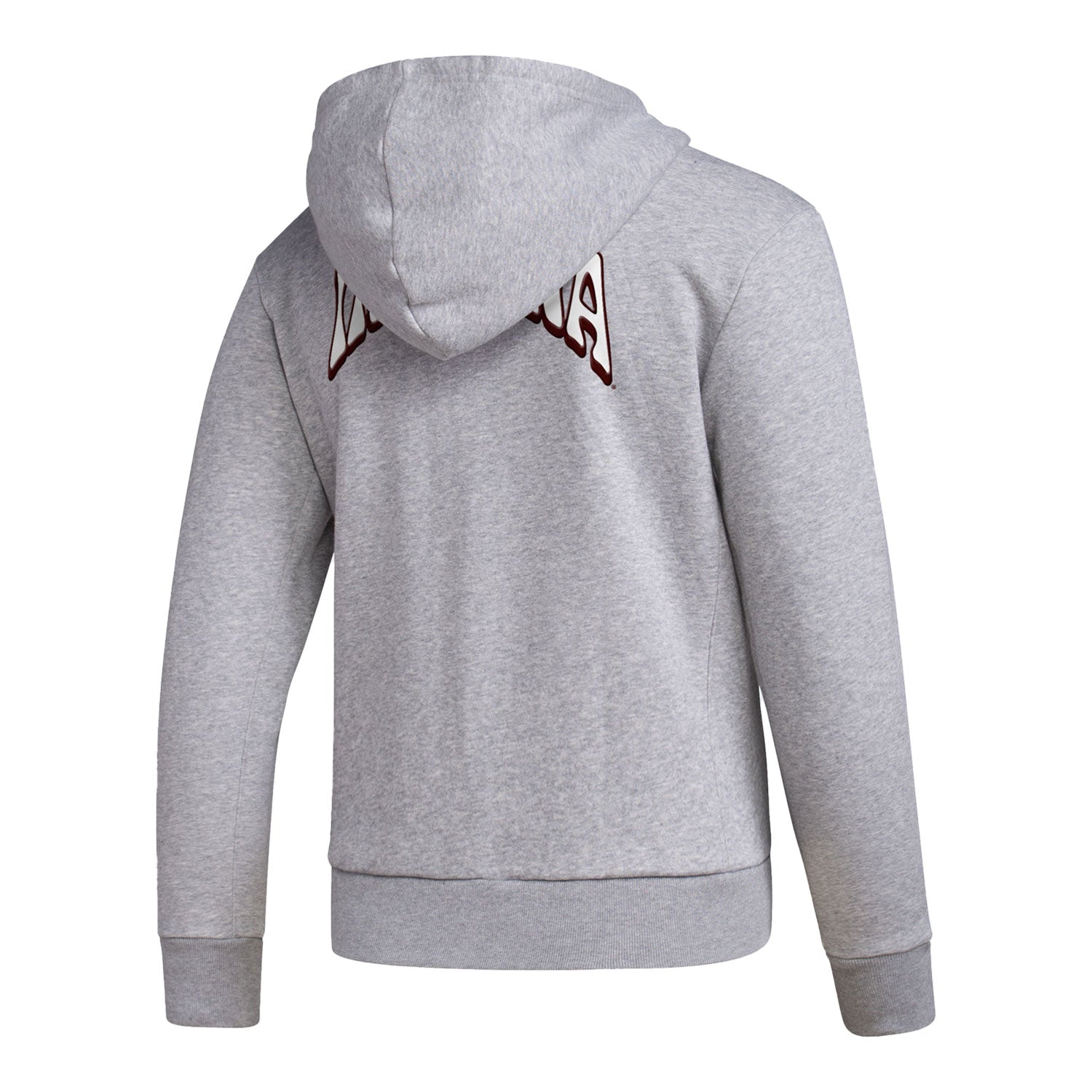 Ladies Indiana Hoosiers Adidas In The Groove Grey Full Zip Hooded Sweatshirt - Back View