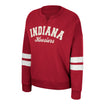 Ladies Indiana Hoosiers Perfect Date Crimson Crew Sweatshirt - Front View