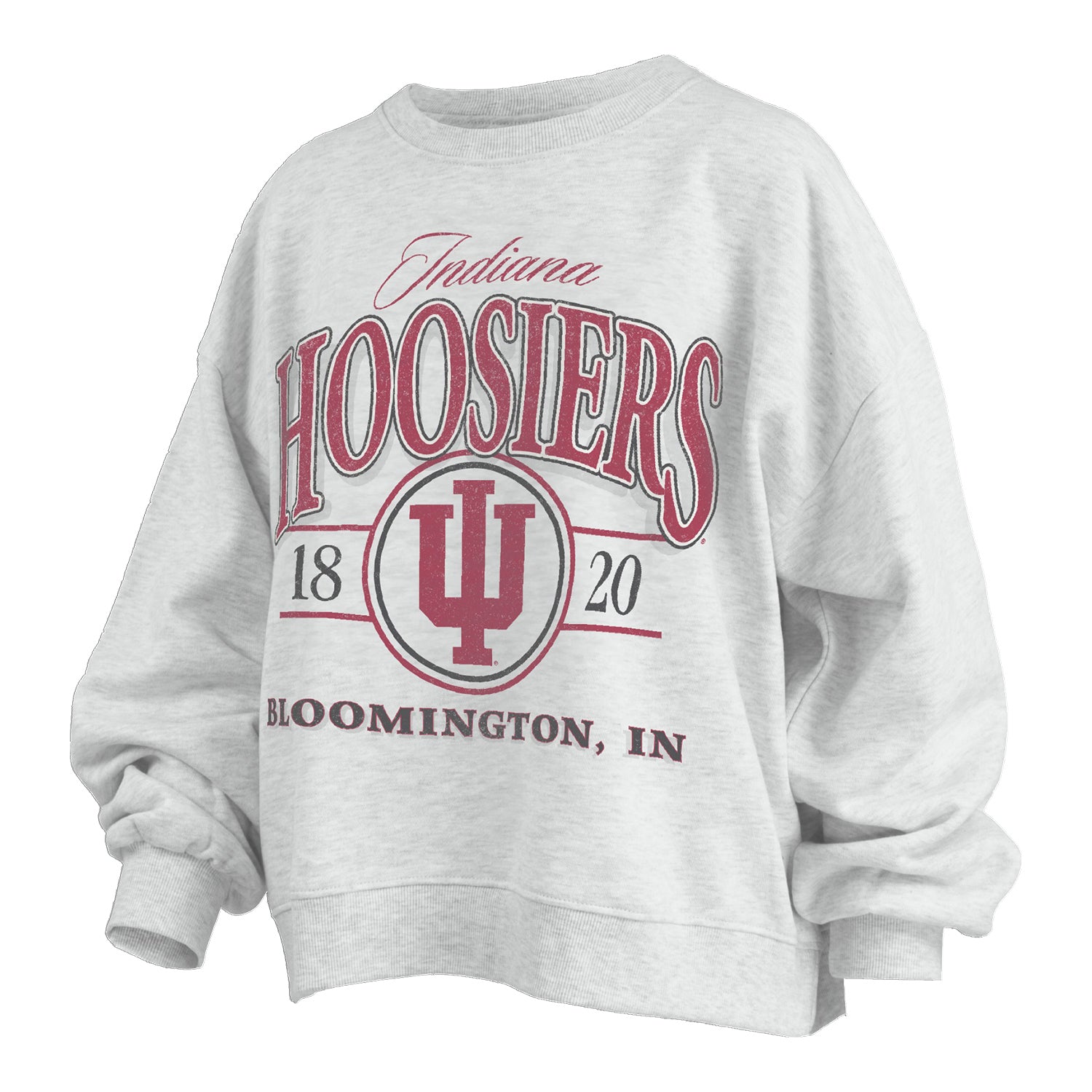 Indiana Hoosiers Ladies Crew Melange Janise Vinson Sweatshirt - Front View