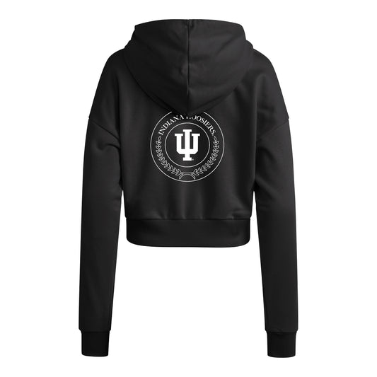 Indiana Hoosiers Adidas Ladies Campus Queen Hooded Sweatshirt - Back View