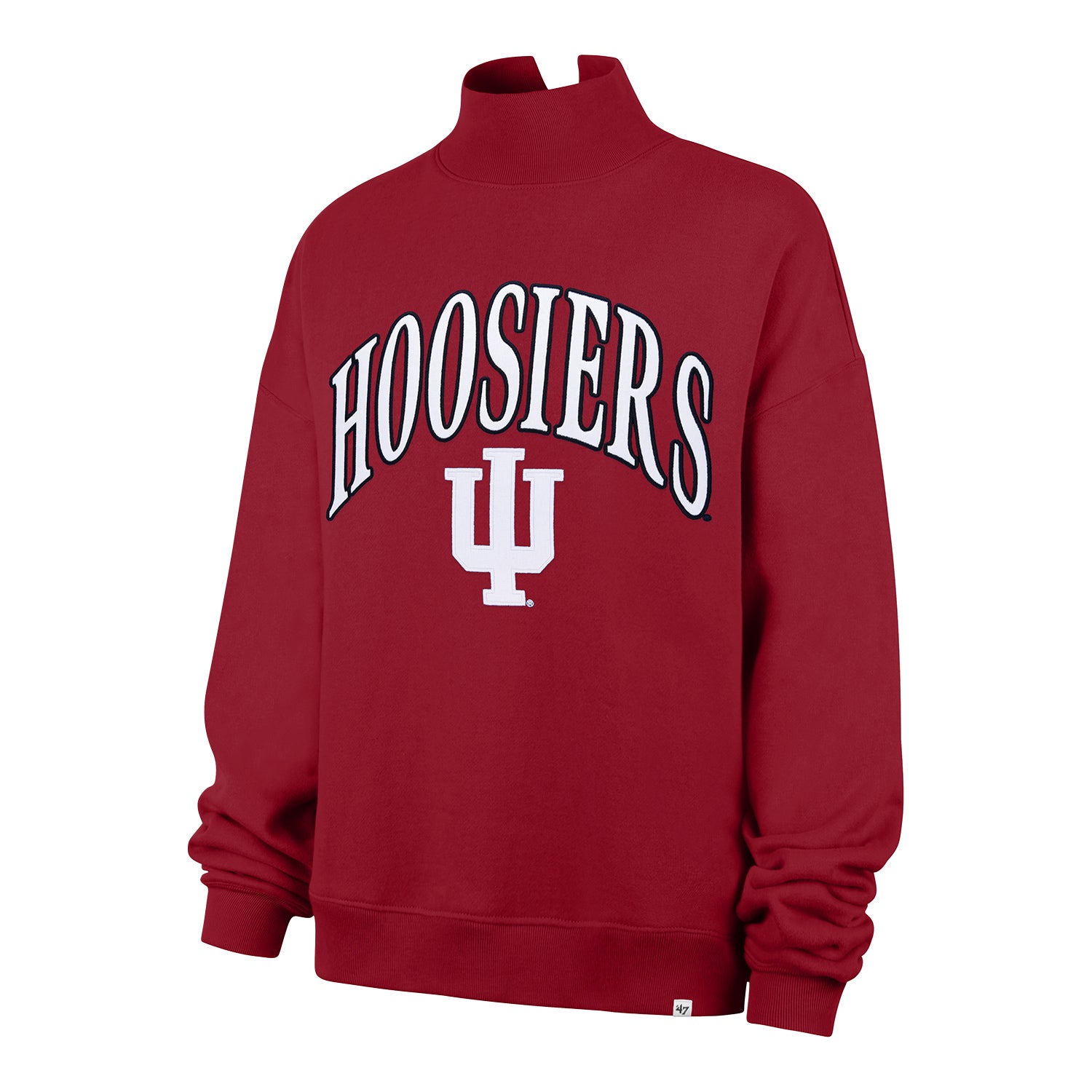 Indiana Hoosiers 47 Brand Vantage Mock Neck Red Pullover - Front View