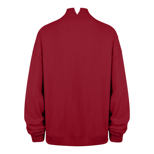 Indiana Hoosiers 47 Brand Vantage Mock Neck Red Pullover - Back View