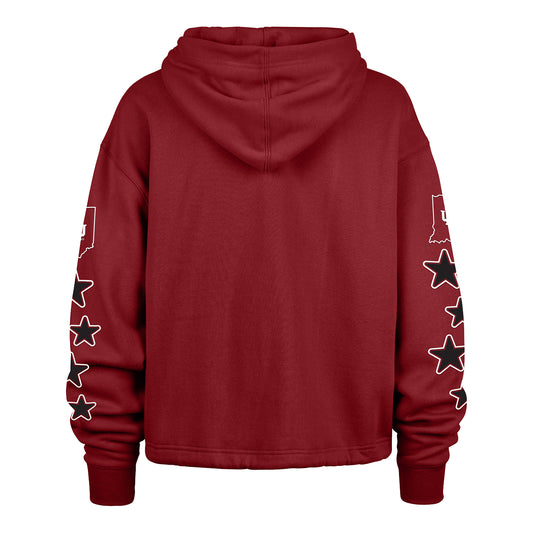 Indiana Hoosiers 47 Brand Starry Eyed Red Hoodie - Back View