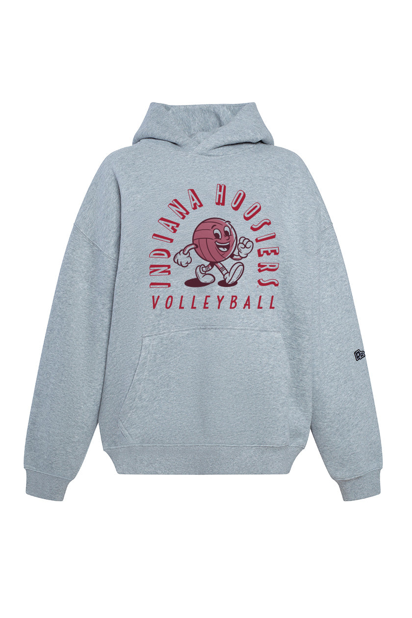 Indiana Hoosiers Volleyball Vintage Grey Hoodie - Front View