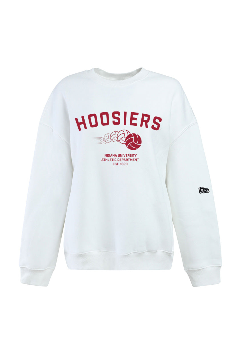 Indiana Hoosiers Volleyball Established Wordmark Crewneck - Front View