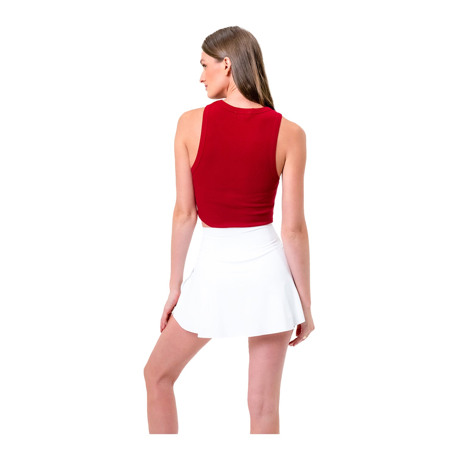 Ladies Indiana Hoosiers Ribbed Tailgate Crimson Tank - Back View